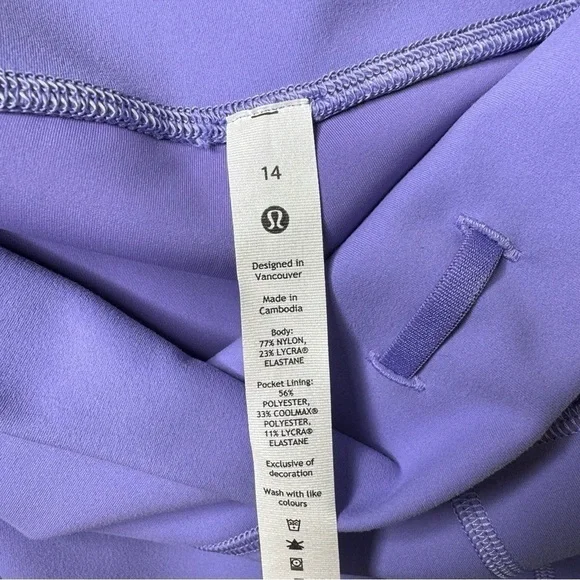 Lululemon Wunder Train High Rise Tights Athletic Leggings Dark Lavender 14 NWT - Picture 10 of 10